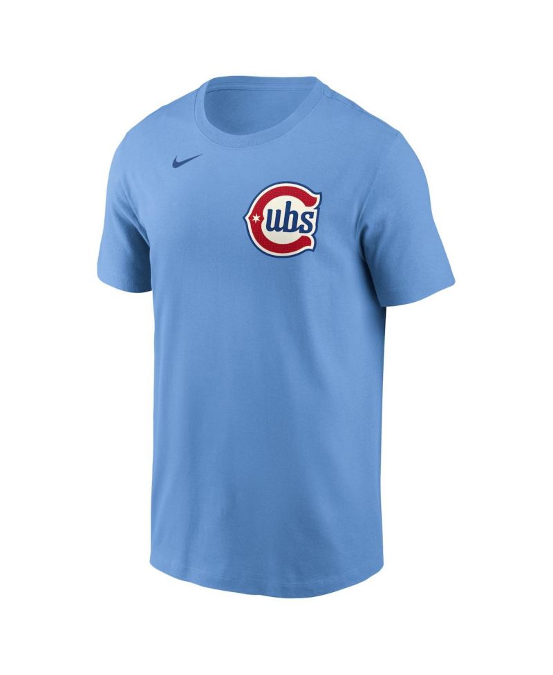 Nike Men's Pete Crow-Armstrong Light Blue Chicago Cubs Fuse Name & Number T-Shirt