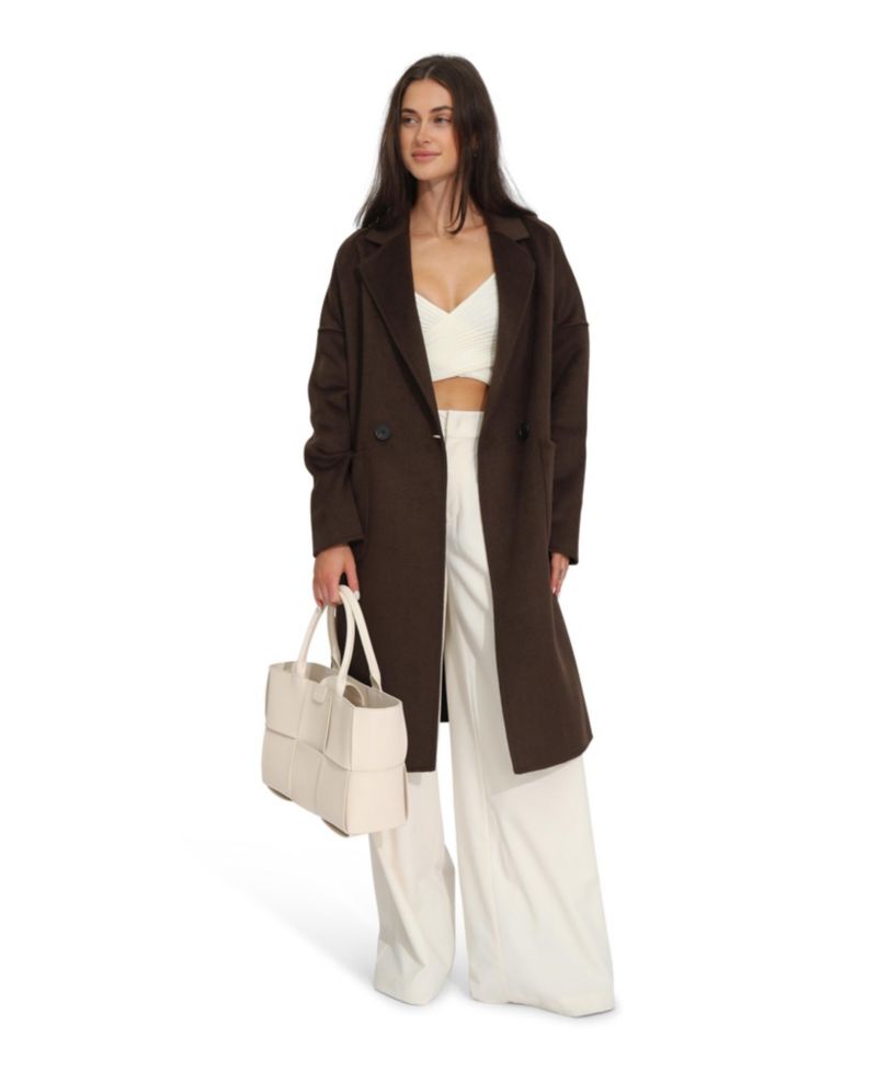 Women's Publisher Double-Breasted Wool Blend Coat