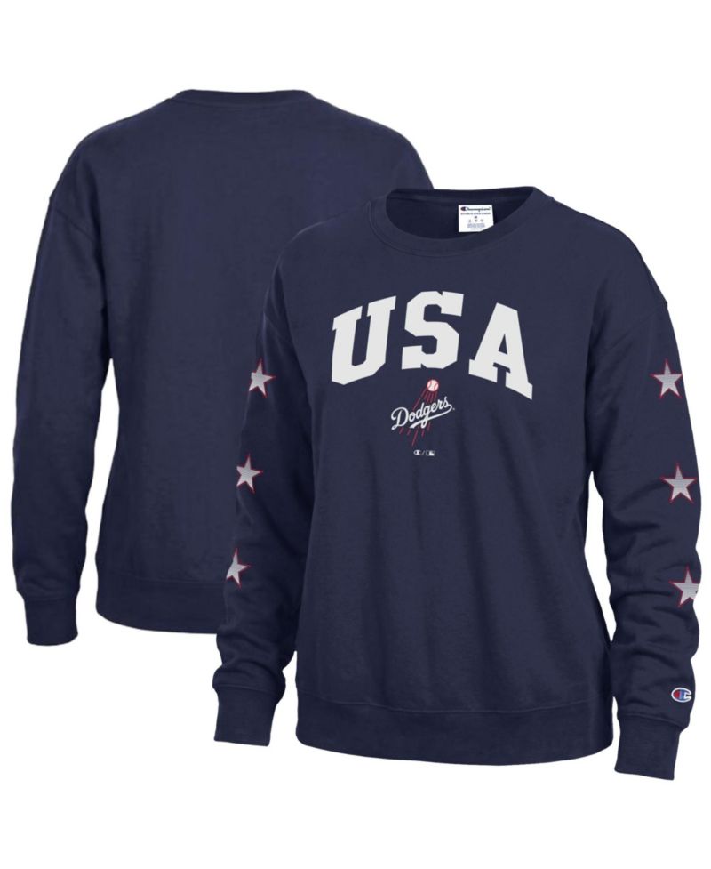 Women's Los Angeles Dodgers Fleece Pullover Crewneck Sweatshirt