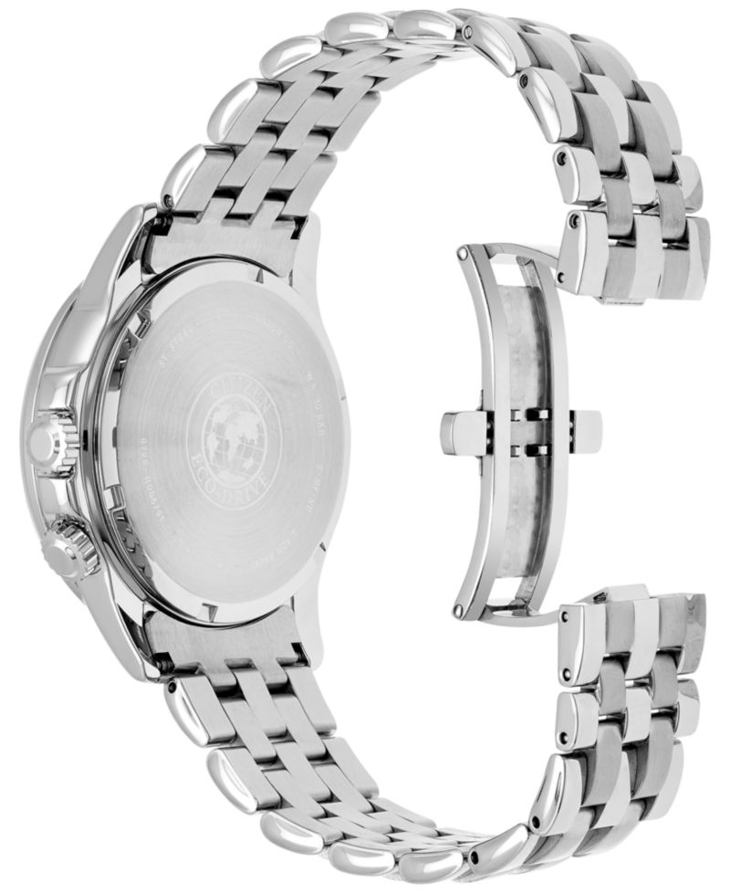 Men's Eco-Drive Calendrier Stainless Steel Bracelet Watch 44mm BU2021-51L