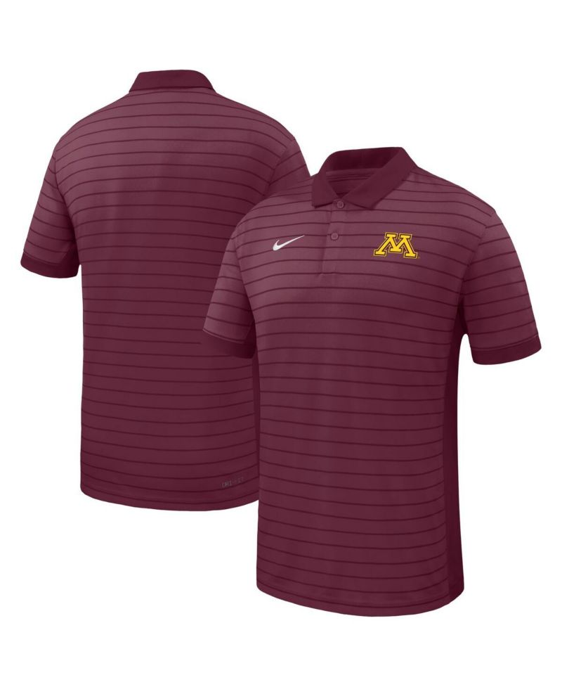 Men's Maroon Minnesota Golden Gophers 2025 Early Season Coaches Sideline Victory Stripe Performance Polo Shirt