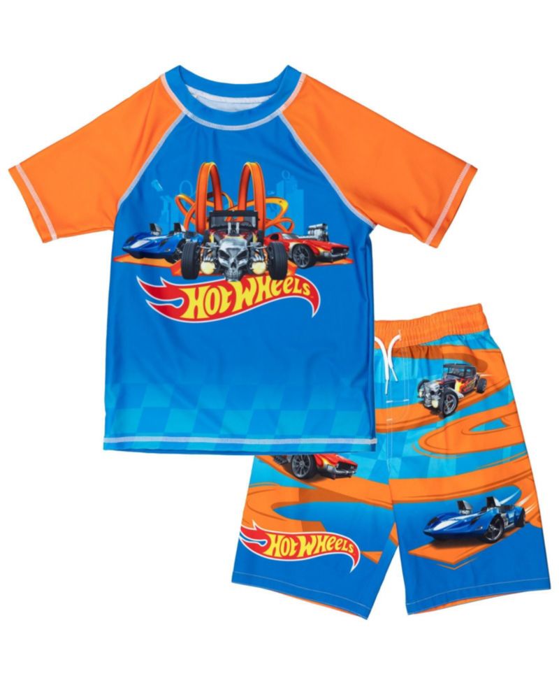Toddler Boys 2-Piece Swimwear Rash Guard and Swim Trunks Set