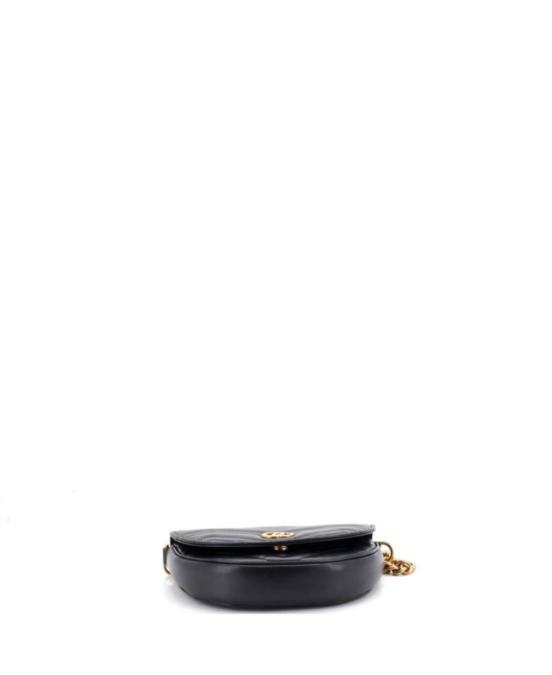 Mini GG Marmont Half Moon Flap Crossbody Bag Matelasse Leather