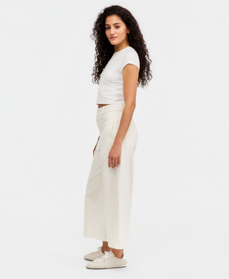 Women's We The Free Laydown High-Rise Barrel-Leg Chino Cotton Pants
