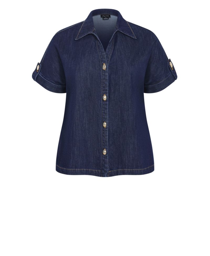 Women's Plus Size Tilly Cotton Denim Shirt
