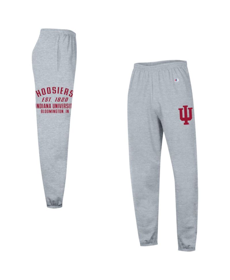 Men's Heather Gray Indiana Hoosiers Powerblend Banded Fleece Sweatpants