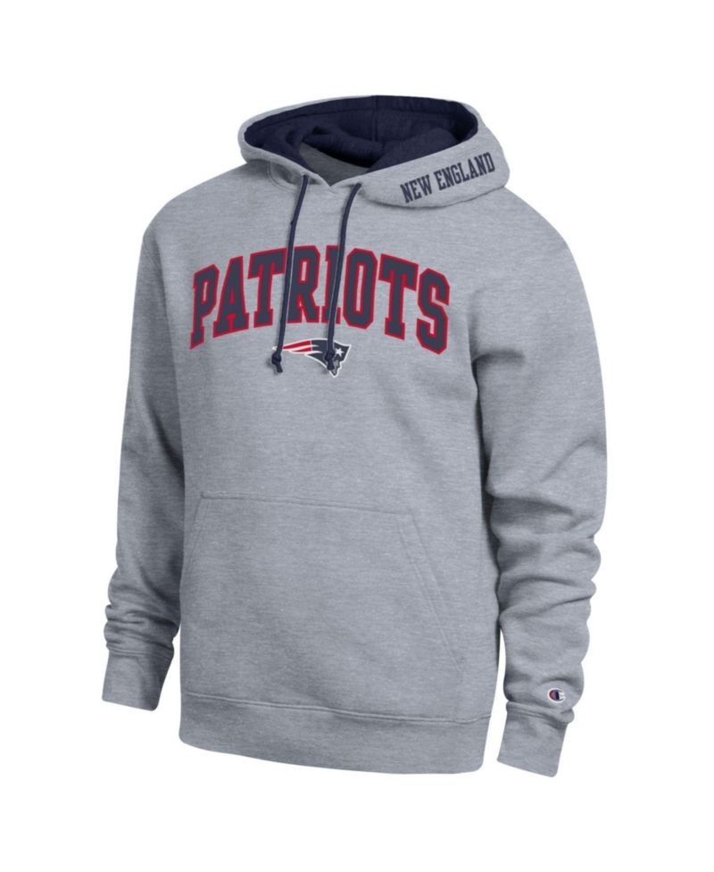 Men's Heather Gray/Navy New England Patriots Contrast Hoodie