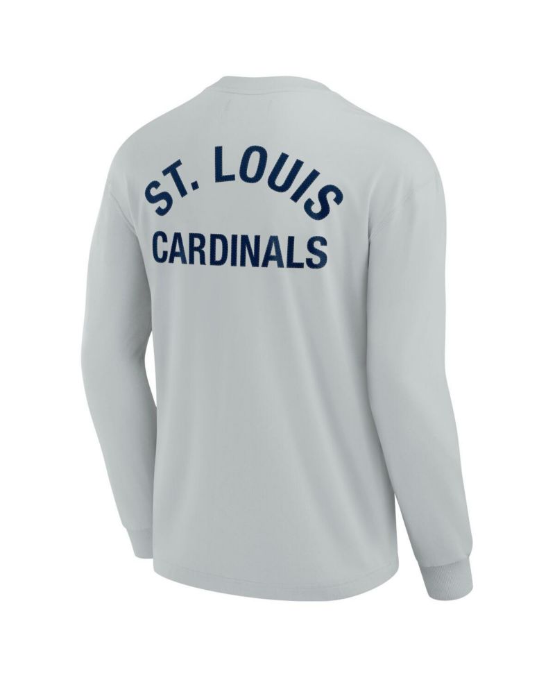 Men's and Women's Gray St. Louis Cardinals Super Soft Long Sleeve T-shirt
