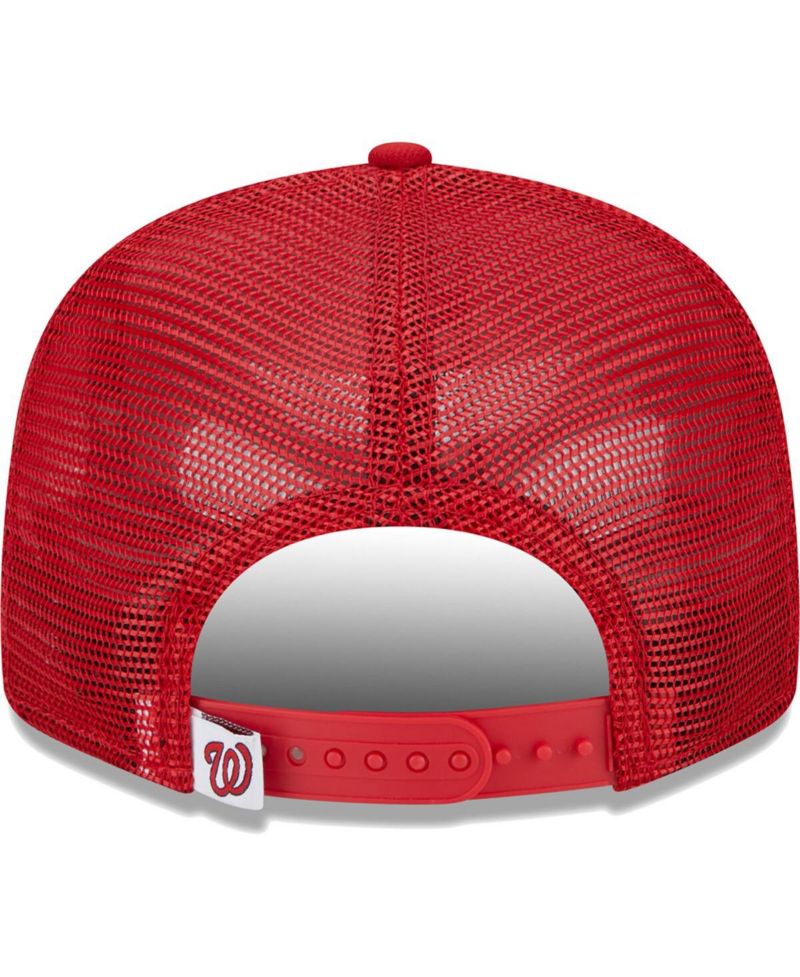 Men's Red Washington Nationals Team Color Trucker 9FIFTY Snapback Hat