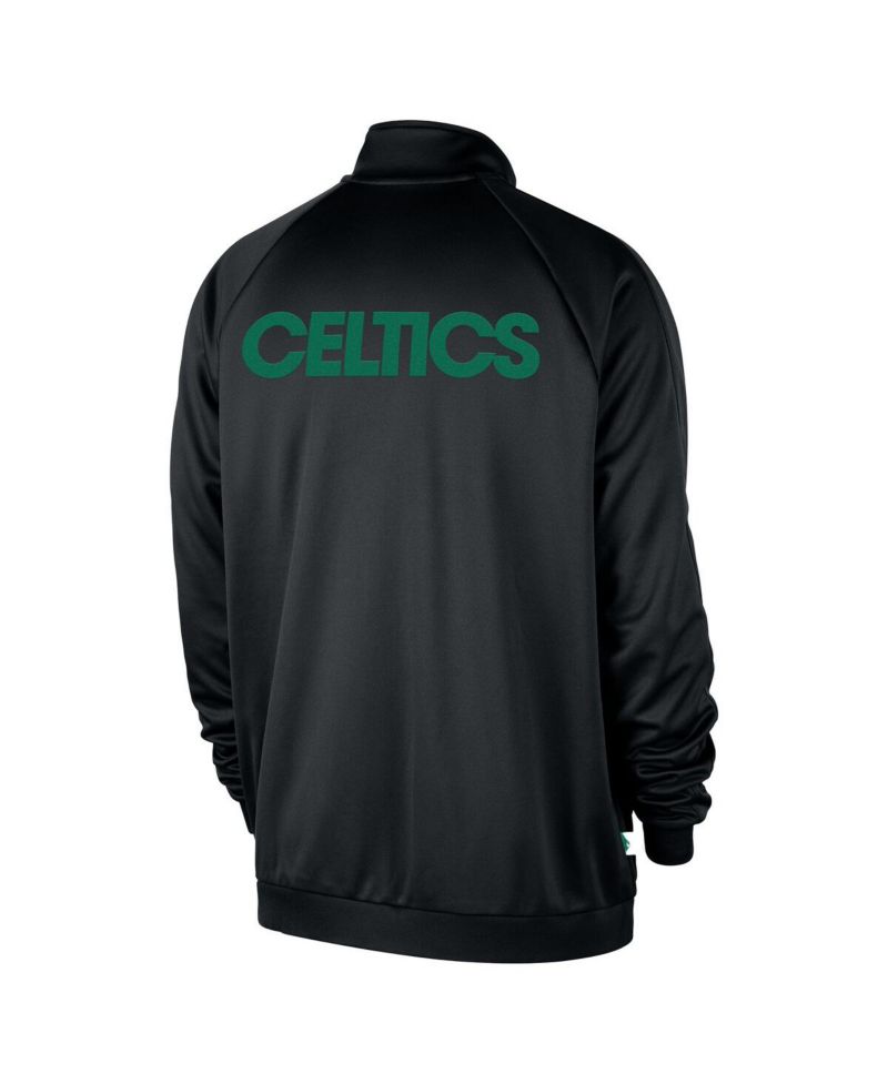 Men's Black Boston Celtics Courtside Pique Club Full-Zip Track Jacket
