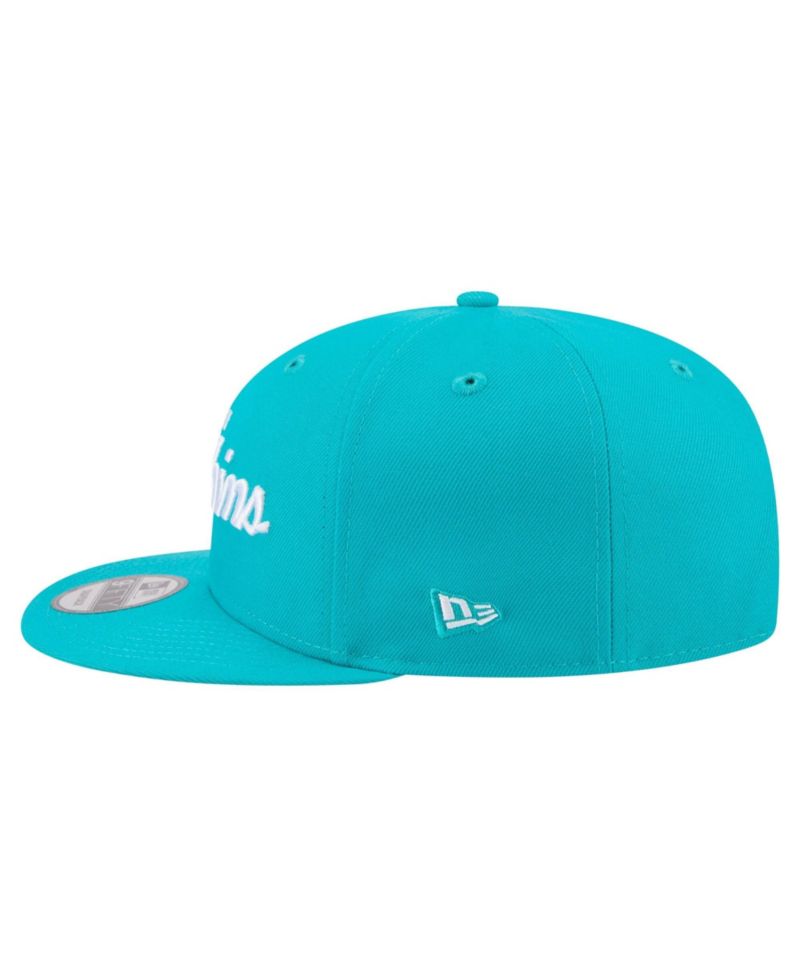 Men's Aqua Miami Dolphins Core Team Script 9FIFTY Snapback Hat