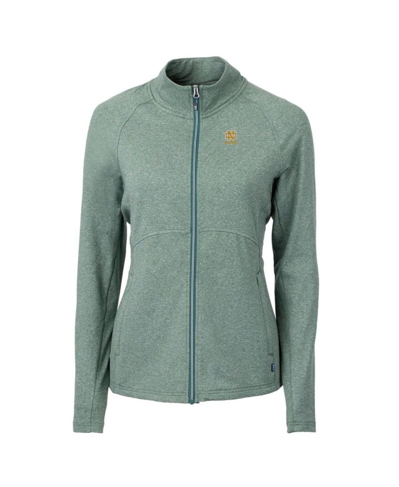 Women's Heather Green Notre Dame Fighting Irish Alumni Adapt Eco Knit Heather Full-Zip Jacket