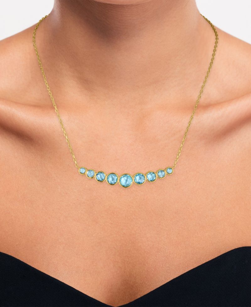 Amethyst (6-7/8 ct. t.w.) Bezel Set Smile Necklace in 14k Gold Over Sterling Silver (Also Available in Sky Blue Topaz)