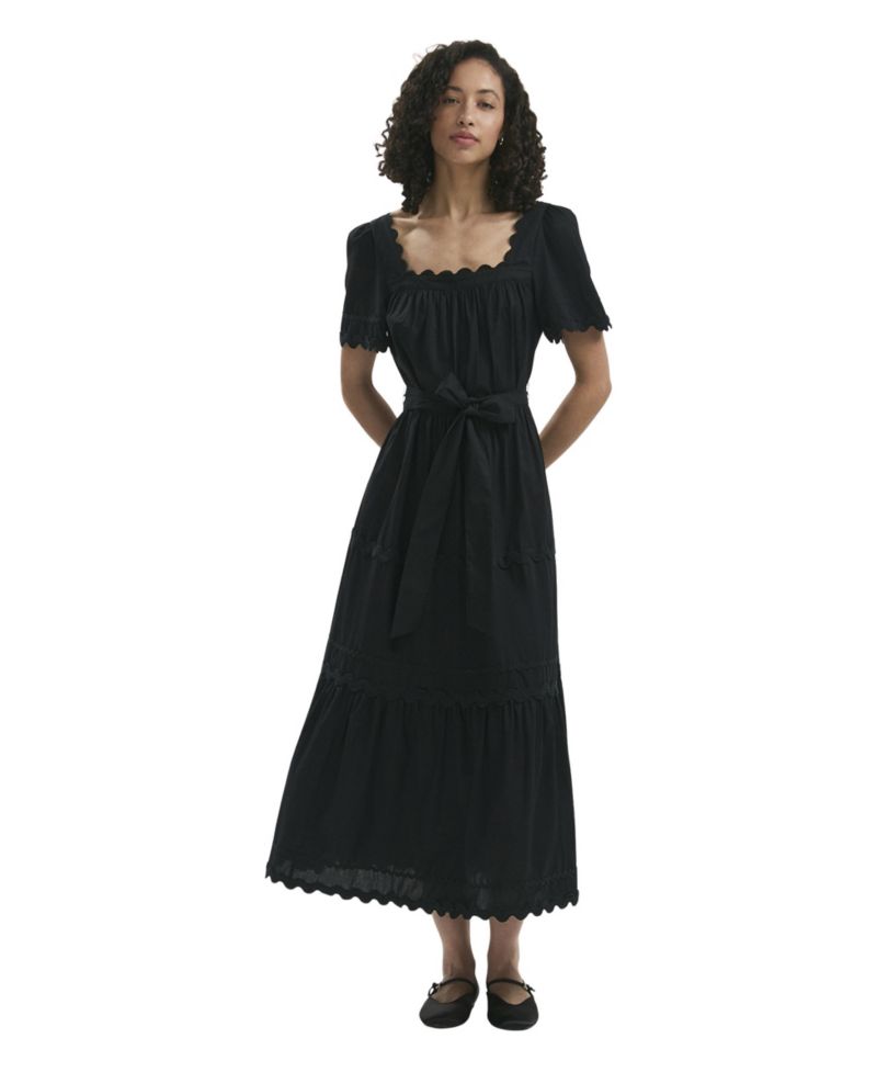 Women's Corina Square Neck Short-Sleeve Tiered Midi Dress