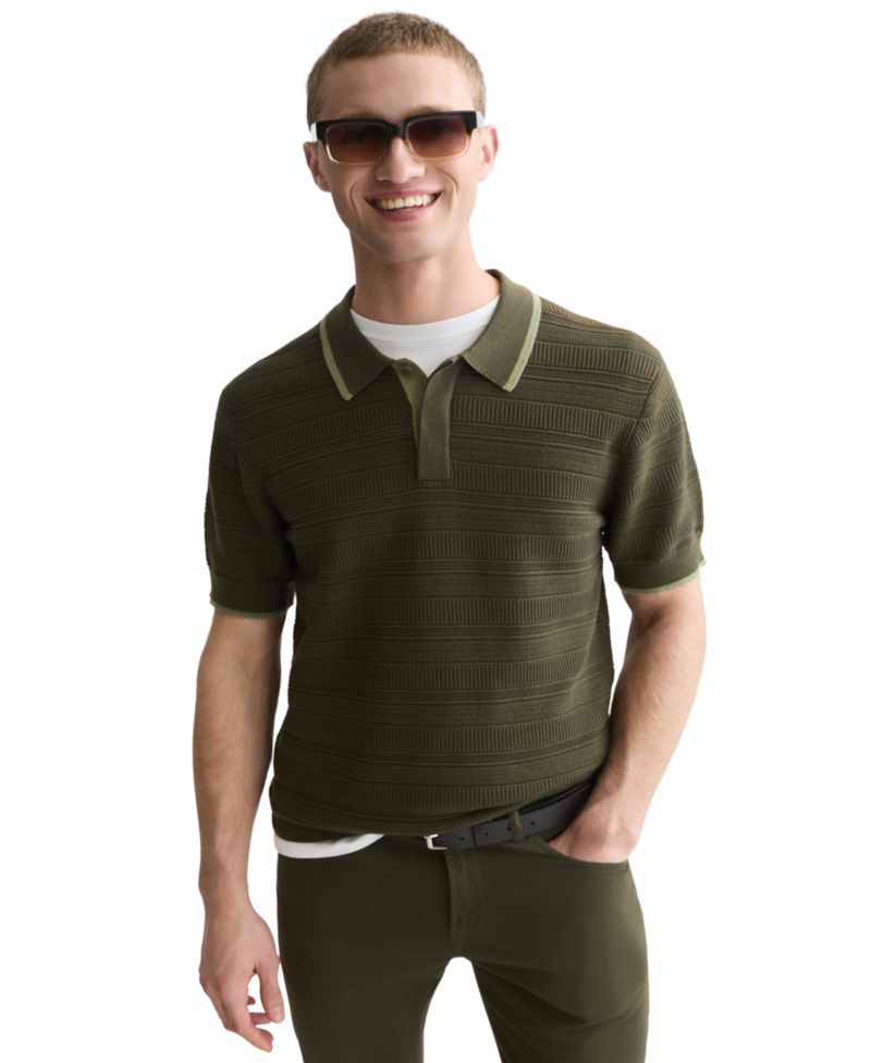 Men's Structured Knit Regular-Fit Polo Shirt