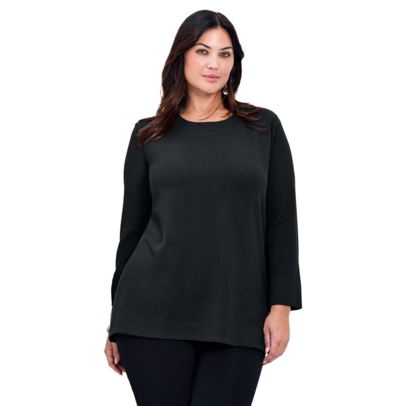 Women's Plus Size Breanna Eyelet Detail Hacci Top