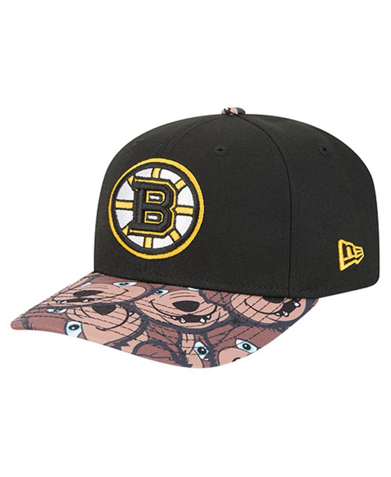 Men's Black Boston Bruins Mascot Visor 9SEVENTY Adjustable Hat