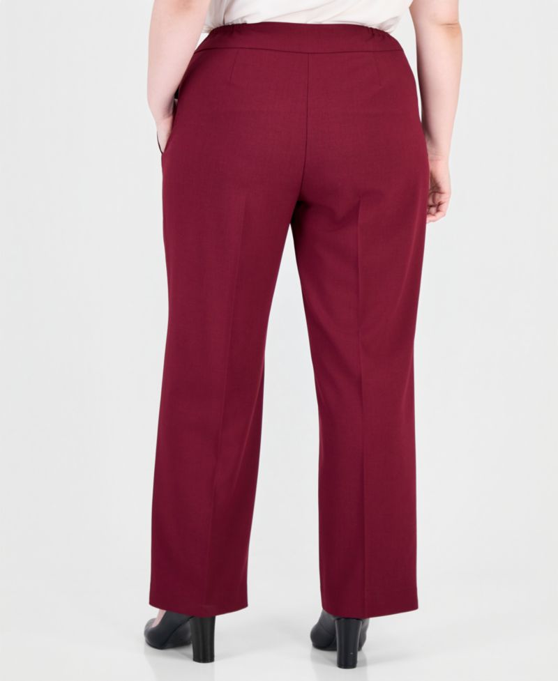 Plus Size Classic-Fit Wide-Leg Mid-Rise Pant Suit