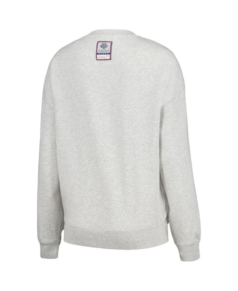 Women's Heather Gray Florida Gators Oversized Logo Lightweight Pullover Sweatshirt