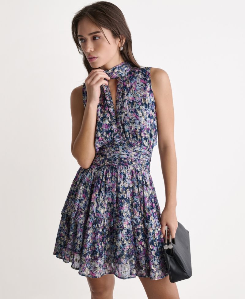 Women's Choker-Neck Sleeveless Dress