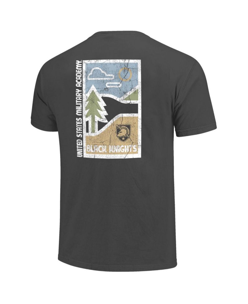 Men's Graphite Army Black Knights Comfort Colors Minimal Vista Distressed Graphics T-Shirt