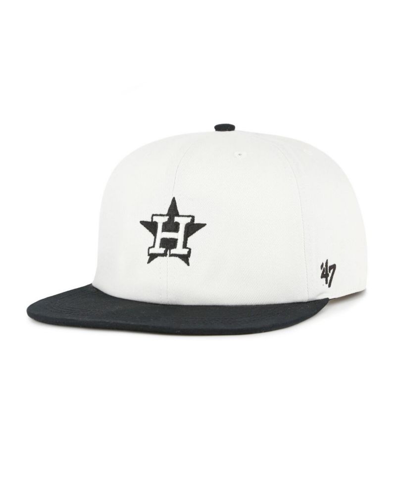 Women's White/Black Houston Astros Foundation Captain Snapback Hat