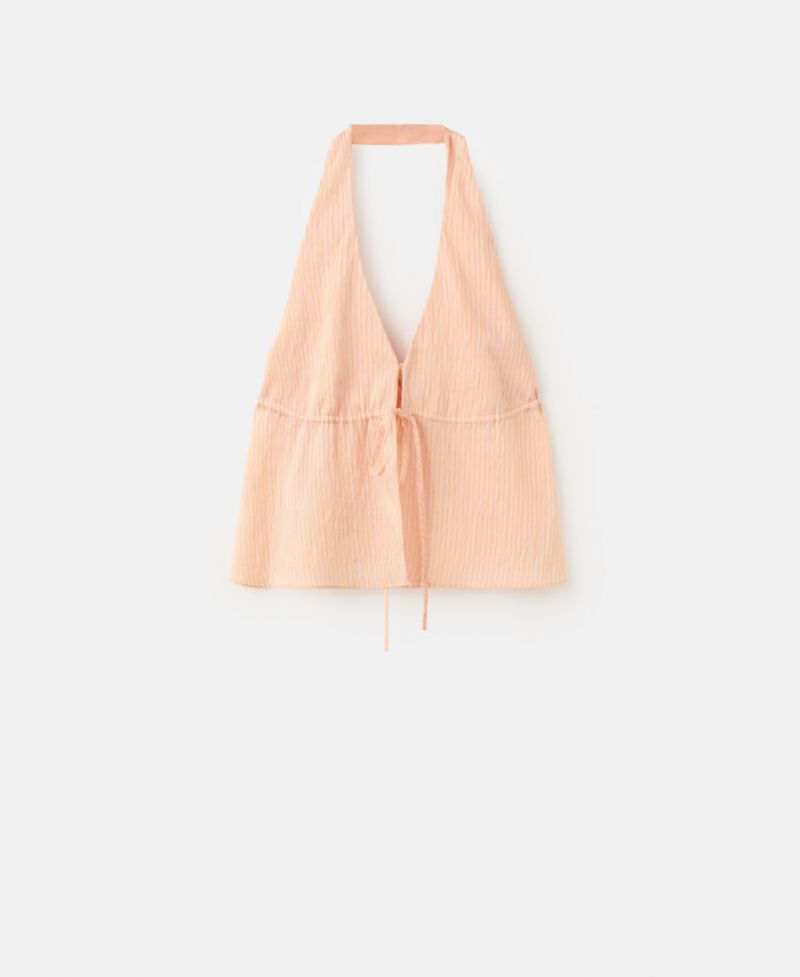 Women's Striped Lyocell Halter Top