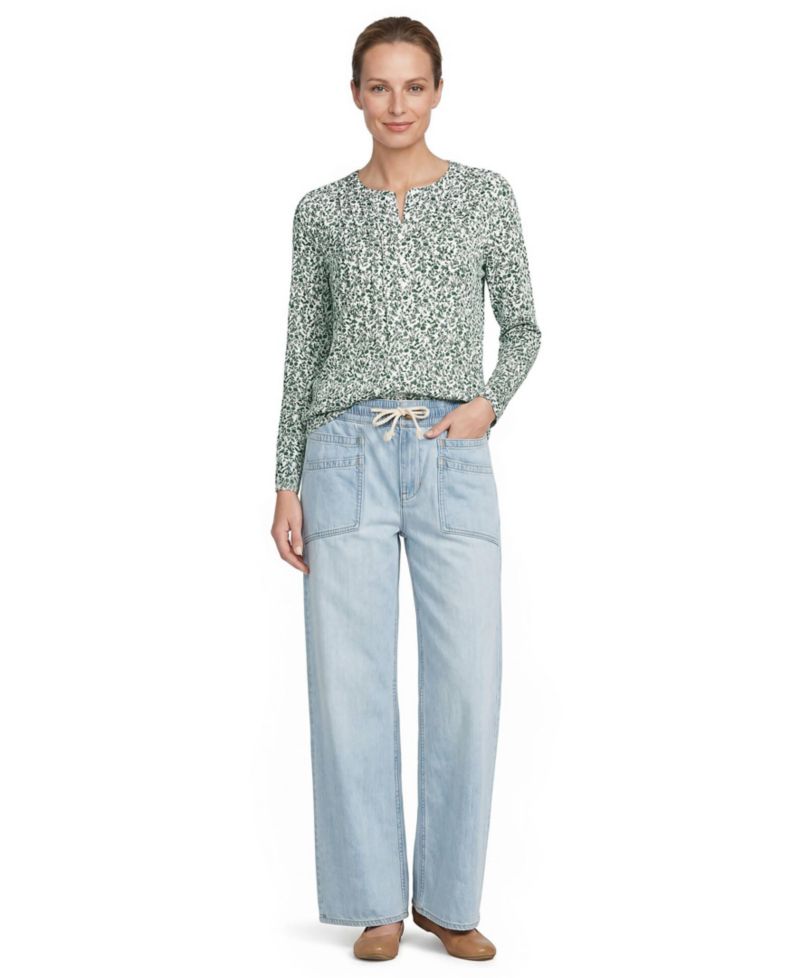 Women's Long-Sleeve Pintuck Tunic Blouse