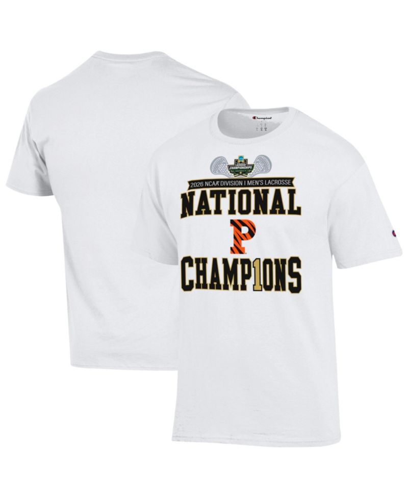 Men's and Women's White Princeton Tigers 2026 NCAA Men's Lacrosse National Locker Room T-Shirt