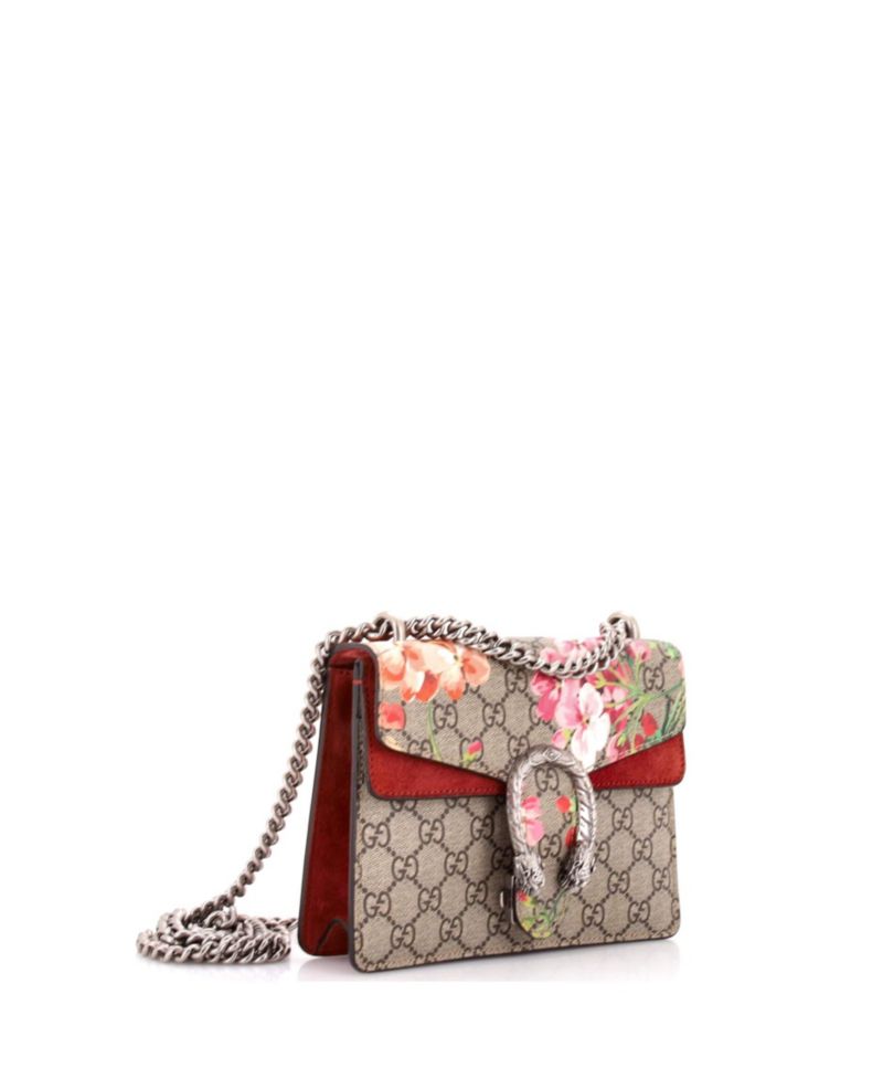 Mini Dionysus Bag Blooms Print GG Coated Canvas