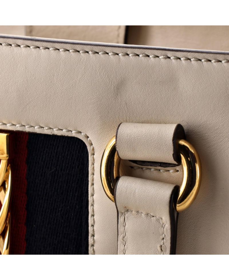 Medium Sylvie Top Handle Tote Leather