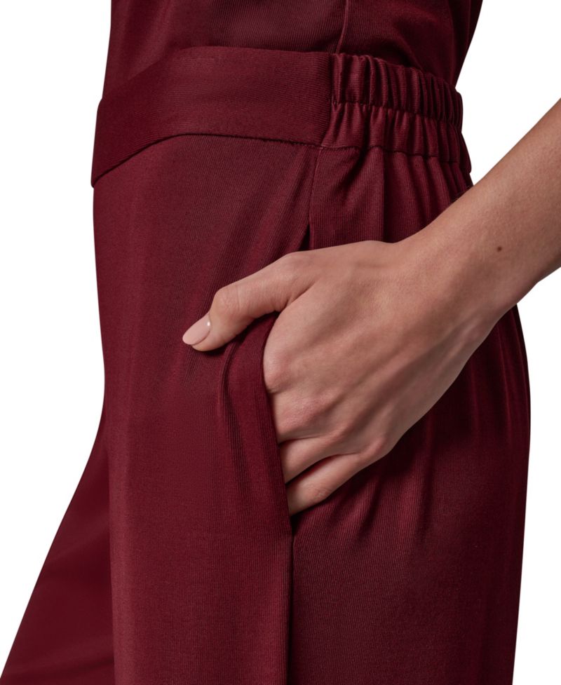 Women's Wide-Leg Pull-On Elastic-Waist Knit Pants