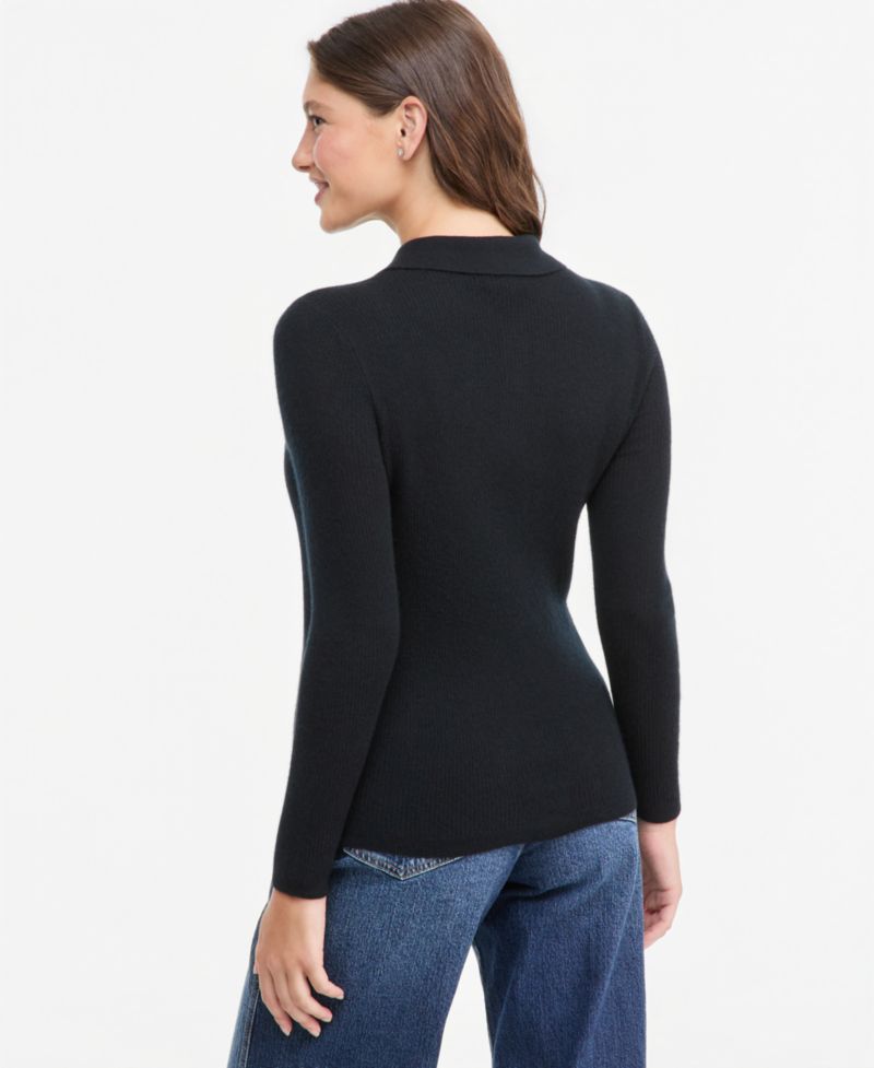 Women's Ribbed Featherweight 100% Cashmere Sweater