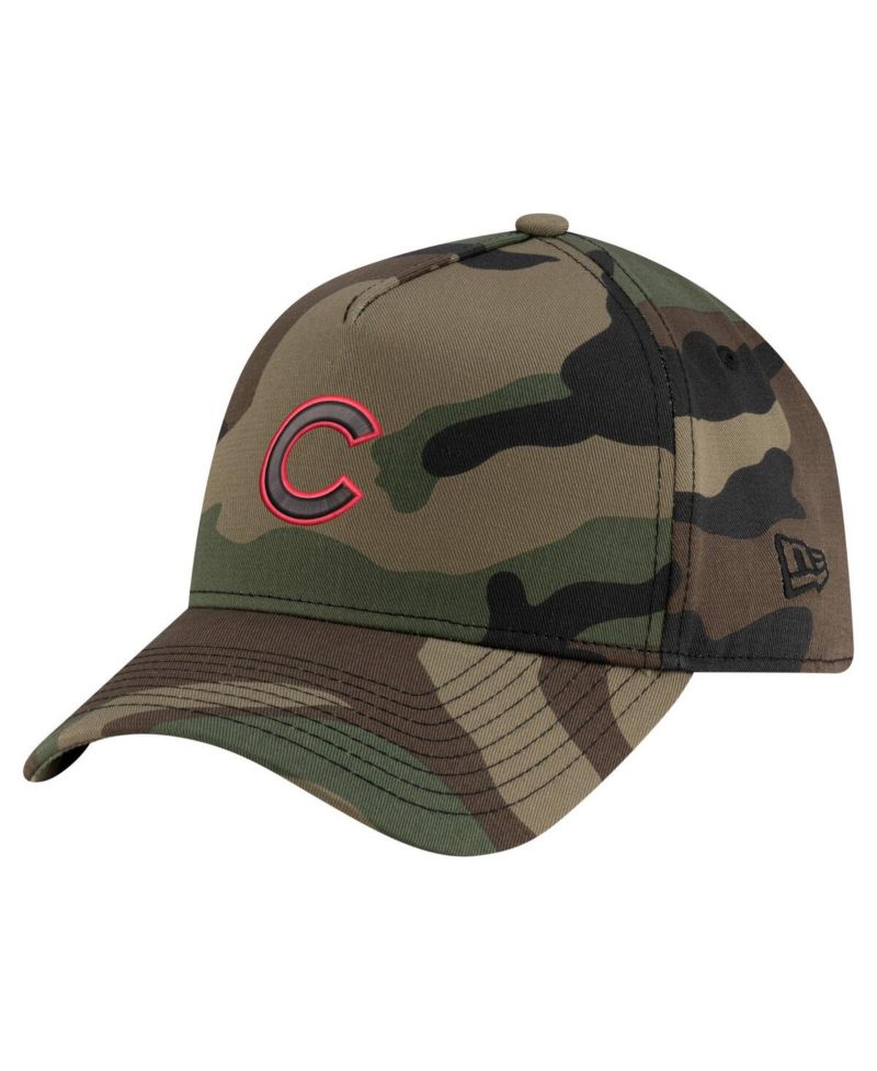 Men's Camo Chicago Cubs Woodland Team Pop 9FORTY A-Frame Adjustable Hat