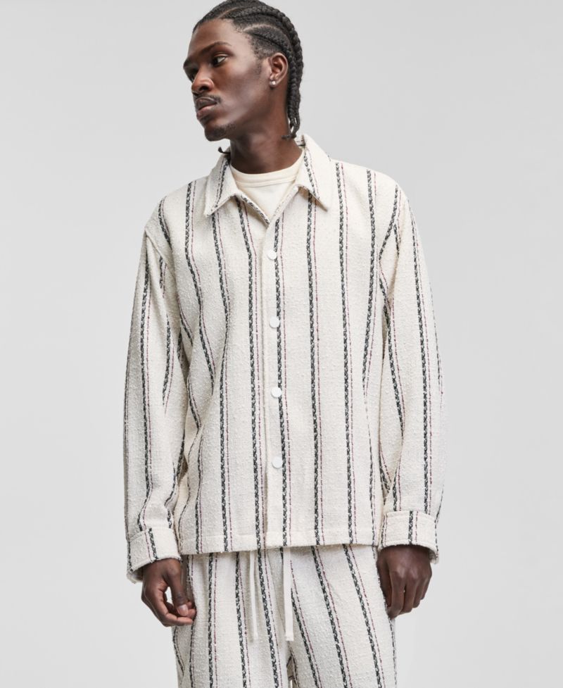 Men's Striped Shirt Jacket