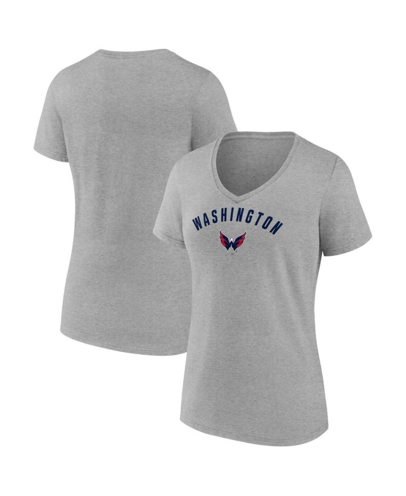 Women's Gray Washington Capitals V-Neck T-Shirt
