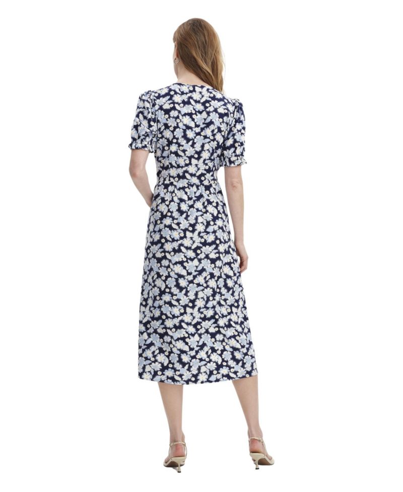 Women's Samantha Floral Puff-Sleeve Empire-Waist Midi Dress