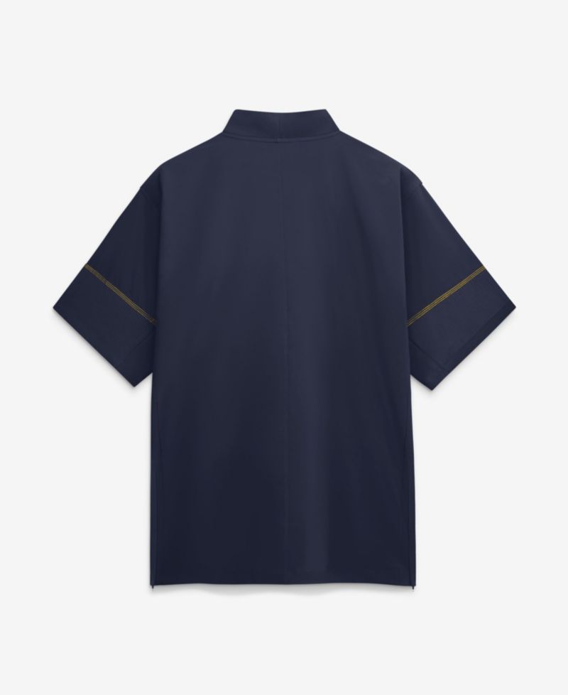 Men's Navy Michigan Wolverines 2026 Sideline Short Sleeve Quarter-Zip Coach Shirt