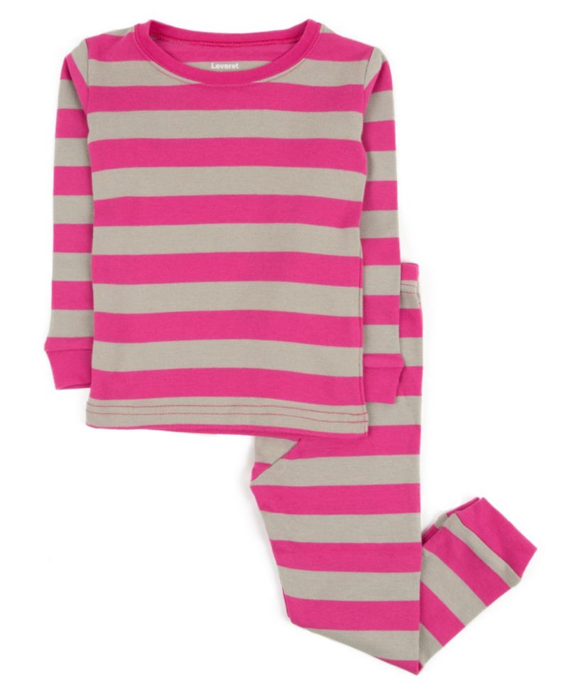 Baby Two Piece Cotton Striped Holiday Pajamas