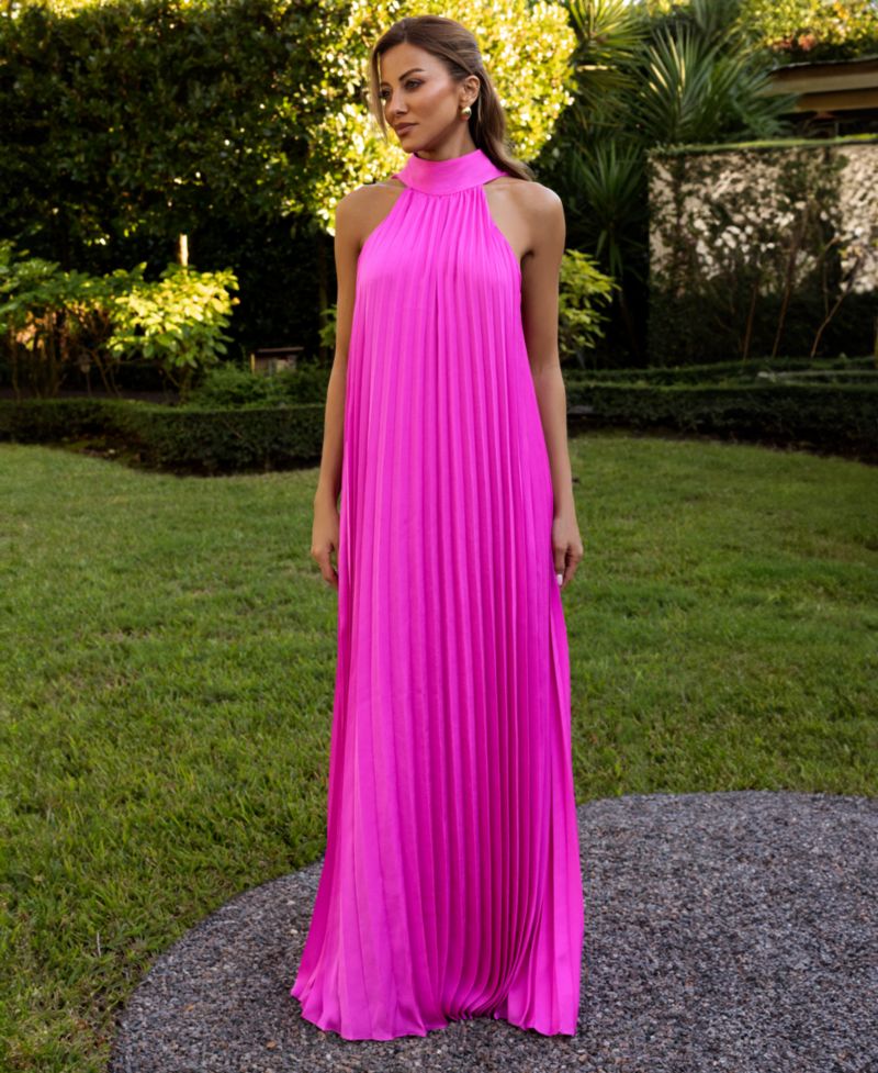Women's Pleat Detail Ball Gown Dress