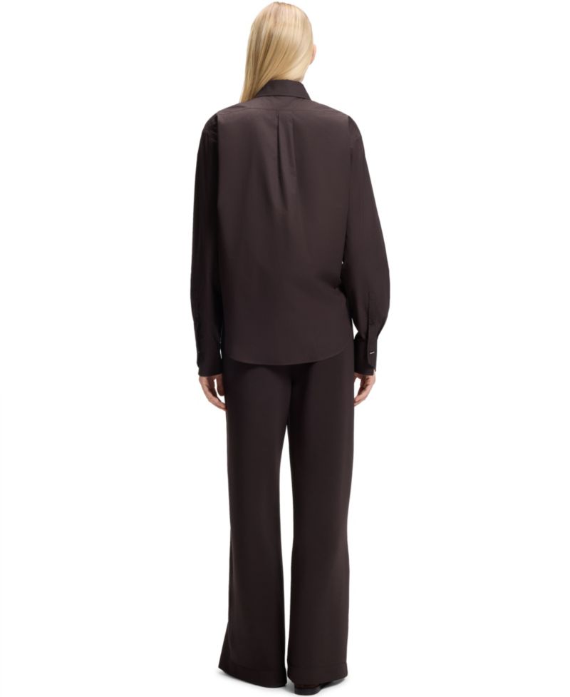 BOSS by Women's Oversized-Fit Point Collar Blouse