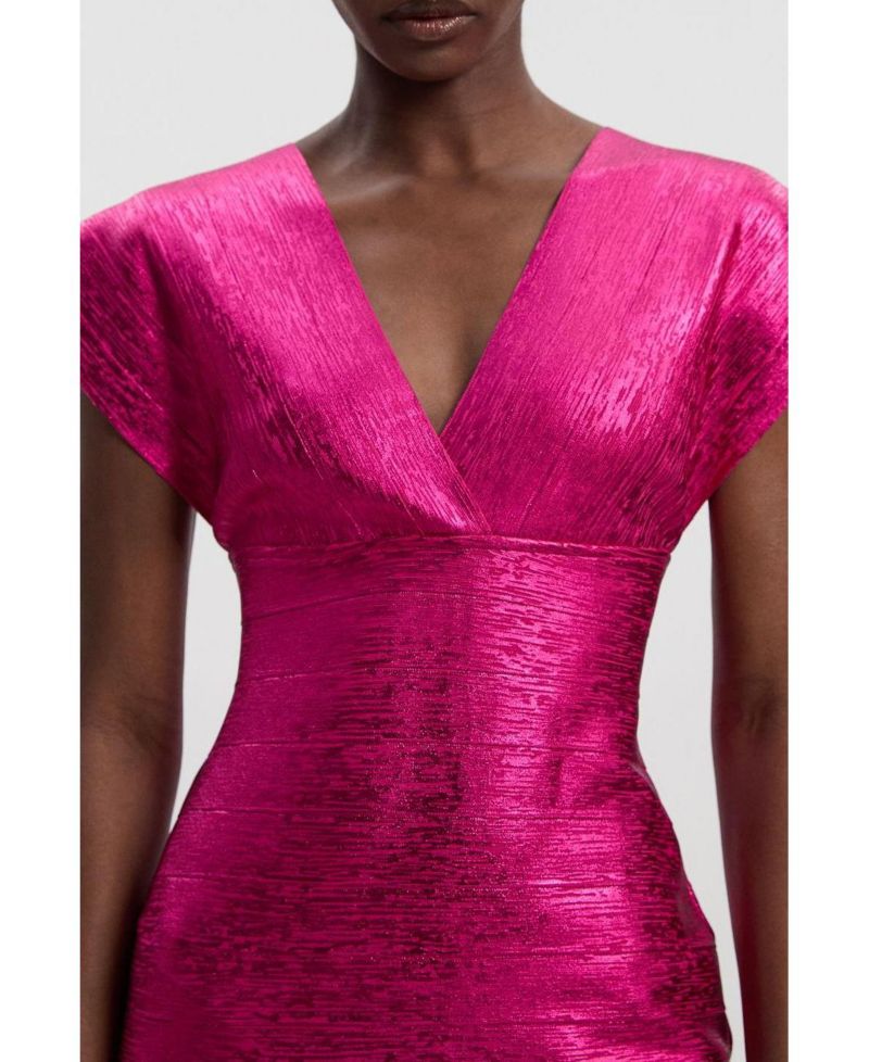 Women's Deep V-Neck Angel Sleeve Maxi Dress