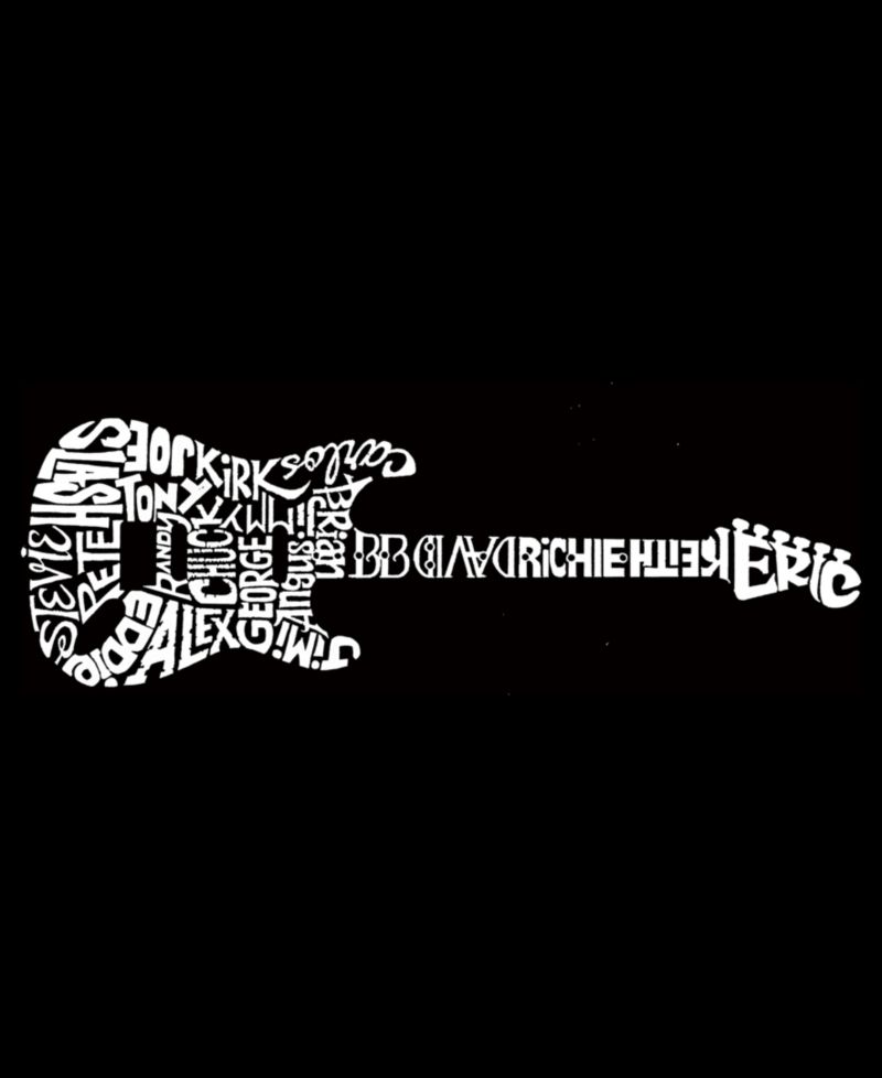Men's Guitar Horizontal Word Art Graphic Tank Top