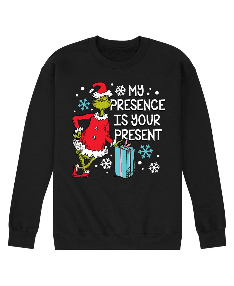 Men's The Grinch My Presence Is Your Present Long Sleeve Fleece
