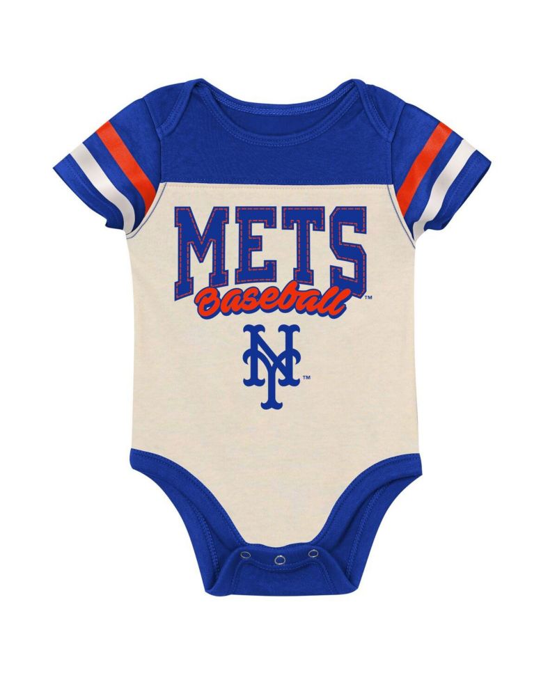 Baby Boys and Girls 3-Piece Royal New York Mets Up One Bodysuit, Bib and Booties Set