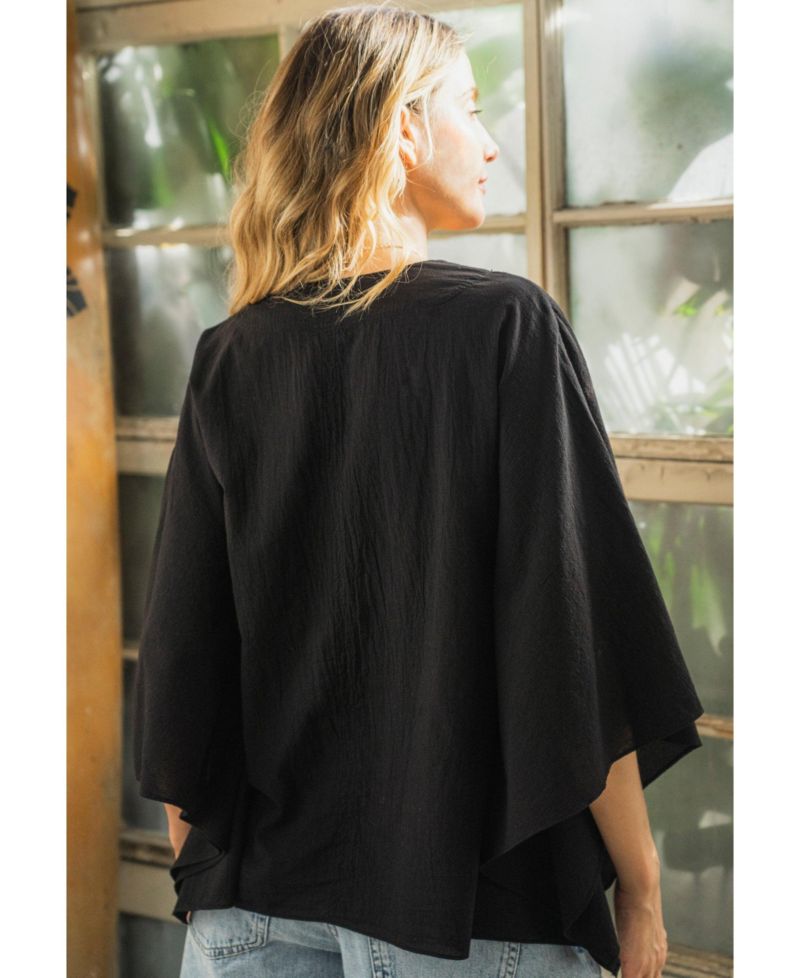 Women's Ocean+Main Butterfly Sleeve Cotton Caftan Top