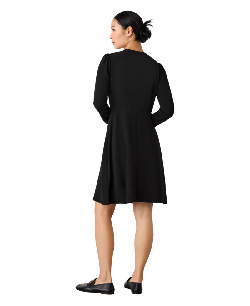 Women's Evie Long-Sleeve Crepe A-Line Dress