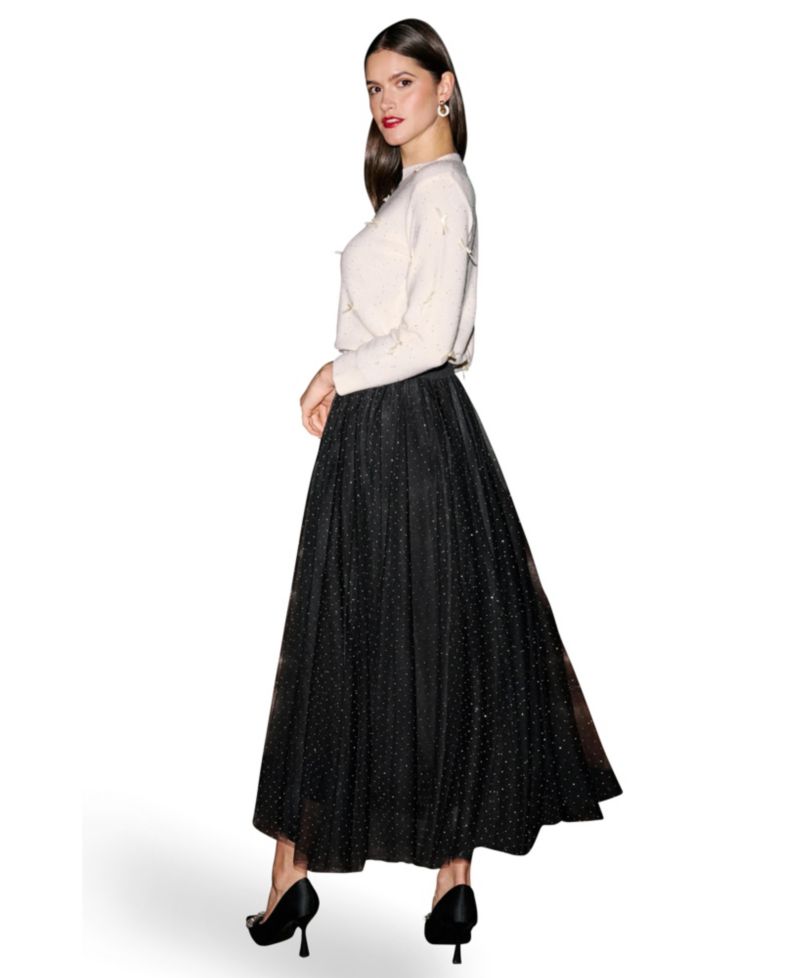 Women's Diamonte Tulle Maxi Skirt