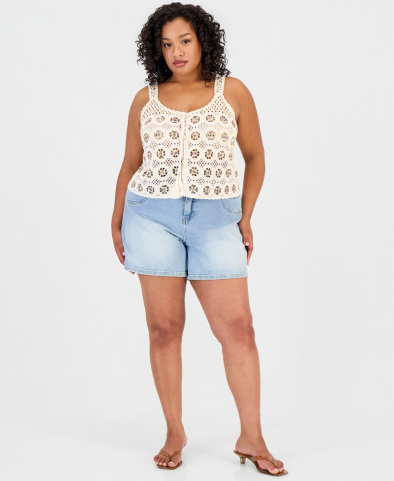 Petite Sequin Crochet Tank