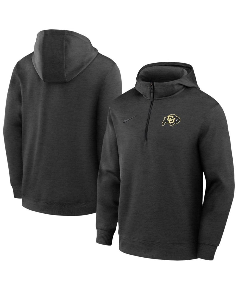 Men's Black Colorado Buffaloes Coaches Dri-FIT Half-Zip Hoodie